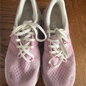 On Clouds Light Pink Knit Women's Athletic Sneakers